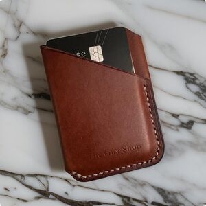 Hand Crafted Minimalist Italian Leather Card Wallet (Cognac)